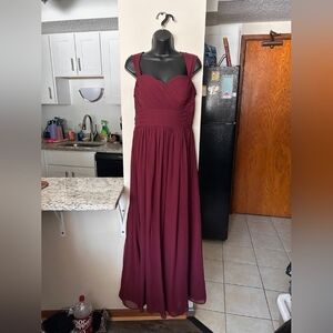 Elegant Burgundy Evening Gown